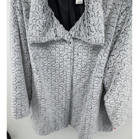 Alfred Dunner Faux Fur Jacket Womens 22W Gray Oscar Night Soft Plush Cozy NWT - Picture 3 of 11